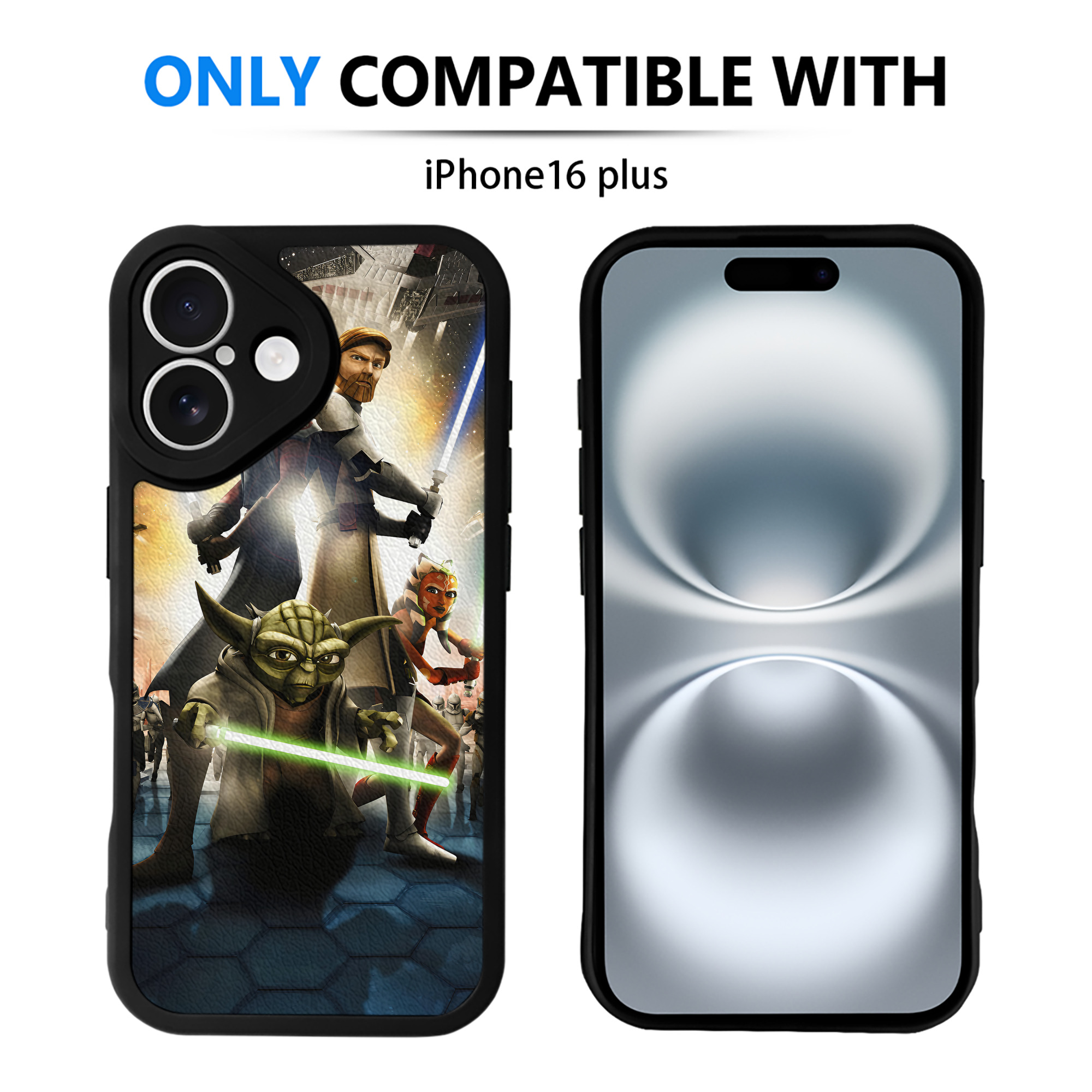 （画像用） スター・ウォーズ Star Wars 【iPhone 16シリーズ対応】シリコンスマホケース（レザー調） 材質：シリコン